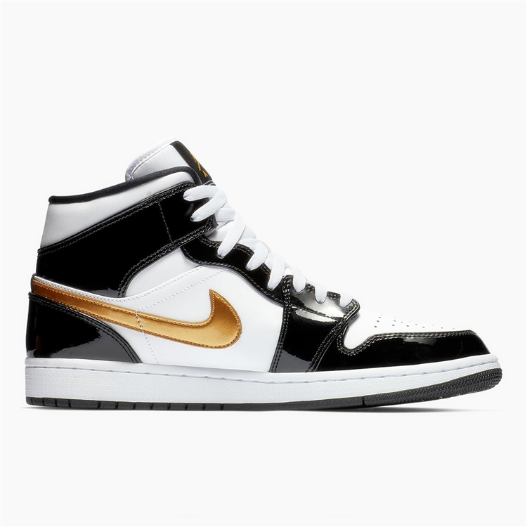 2019 Air Jordan 1 White Black Gold Shoes